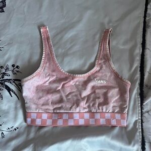 Vans pink checkerboard sports bra • rave / skate